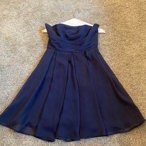 navy blue bridesmaids dress